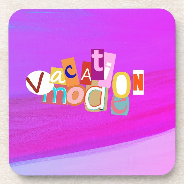 Beach Style Retro Vacay Mode  Coaster (Front)