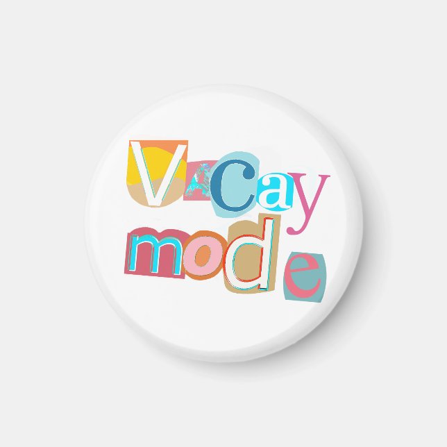 Beach Style Retro Vacay Mode  Magnet (Front)