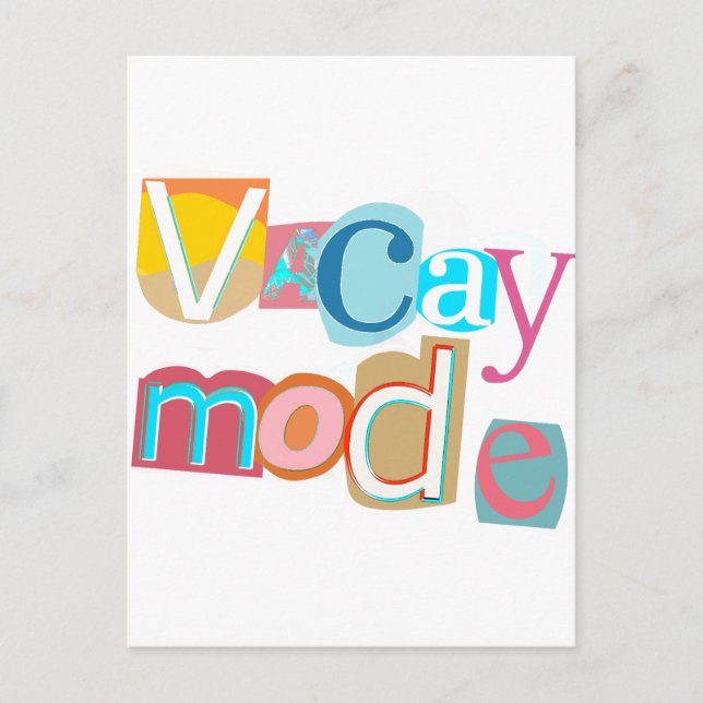 Beach Style Retro Vacay Mode  Postcard (Front)