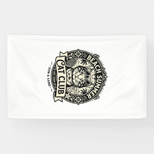 Beach Summer Cat Funny Cat Graphic - Beach Summer  Banner