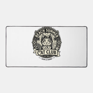 Beach Summer Cat Funny Cat Graphic - Beach Summer Desk Mat