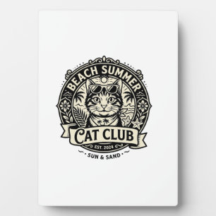 Beach Summer Cat Funny Cat Graphic - Beach Summer Plaque