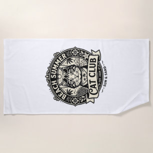 Beach Summer Cat Funny Cat Graphic - Beach Summer Towel