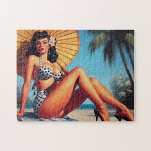 Beach Summer Classic Pin Up Jigsaw Puzzle