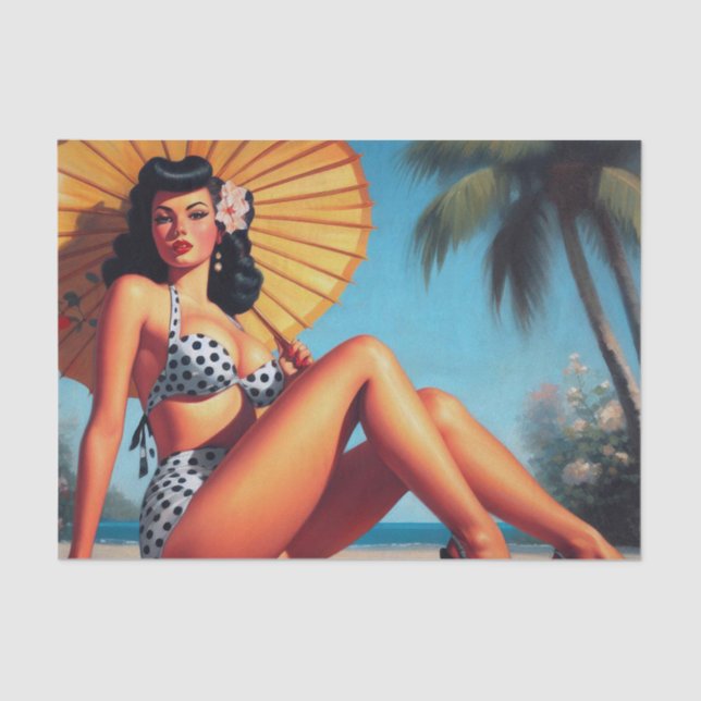 Beach Summer Classic Pin Up Tissue Paper (Front)