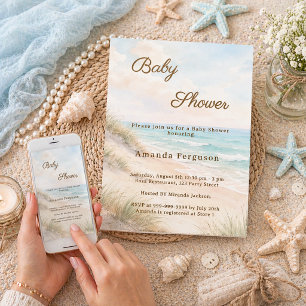 Beach summer coastal Baby Shower Invitation