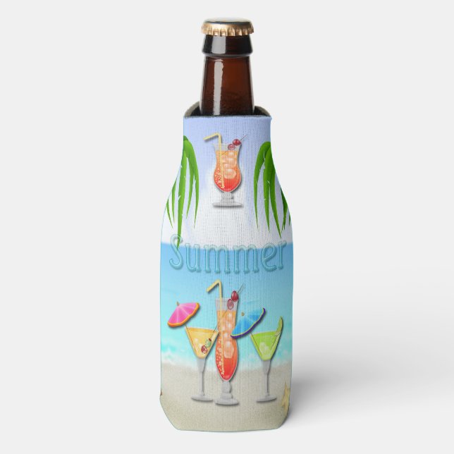 Beach Summer Cocktails Bottle Cooler (Bottle Front)