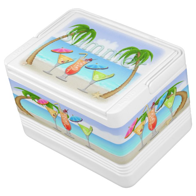 Beach Summer Cocktails Igloo 12 Can Cooler Cool Box (Angled)
