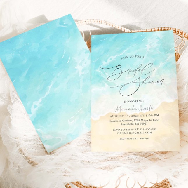 Beach Summer Ocean Bridal Shower Invitation (Creator Uploaded)