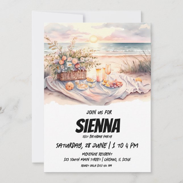 Beach Summer Party Invitation (Front)