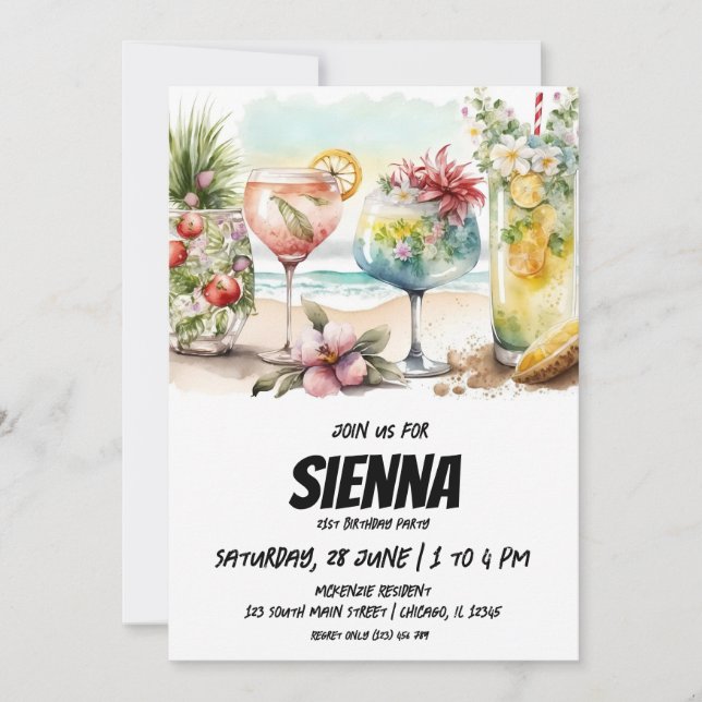 Beach Summer Party Invitation (Front)