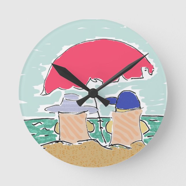 Beach Summer Round Clock (Front)