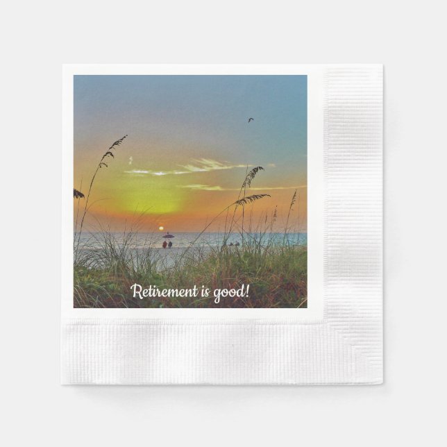 Beach Summer Sunset Napkins (Front)