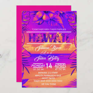 beach summer tropical bridal shower invitation