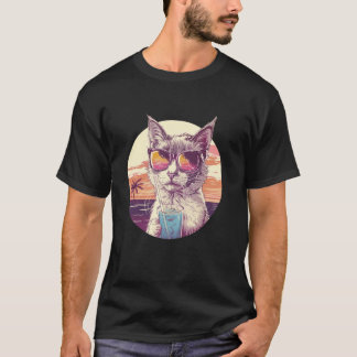 Beach Summer Vacation Reflective Sunglasses Cute C T-Shirt