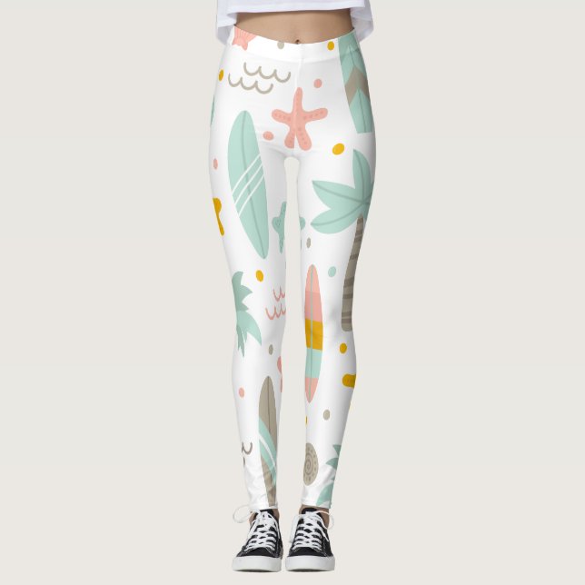 Beach Summer vibes  Leggings (Front)
