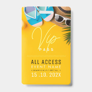 Beach summer vip access ID badge