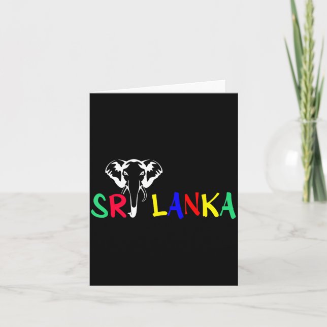 Beach Summertime Ocean _ Sri Lanka Elephant _ Card (Front)