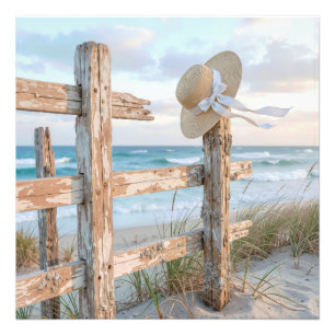 Beach Sun Hat in Ocean Breeze Photo Print