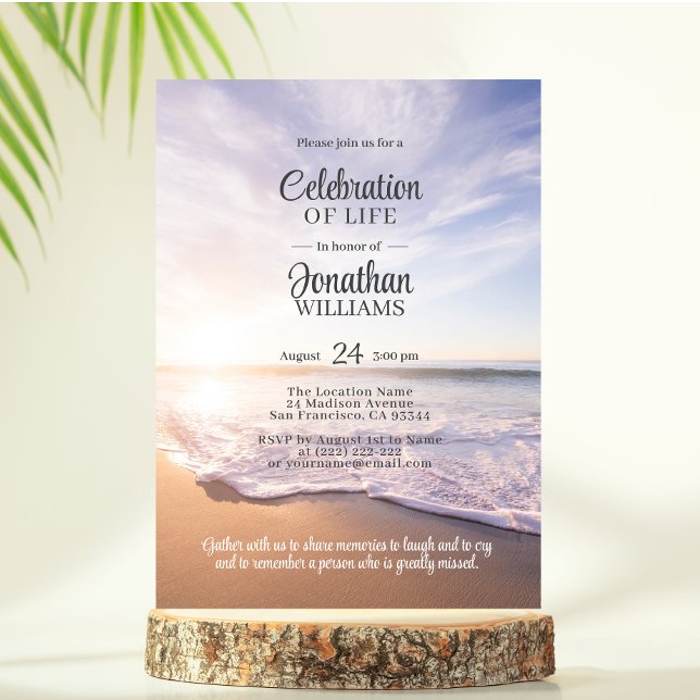 Beach Sun Ocean Celebration of Life | PHOTO Invitation (Creator Uploaded)