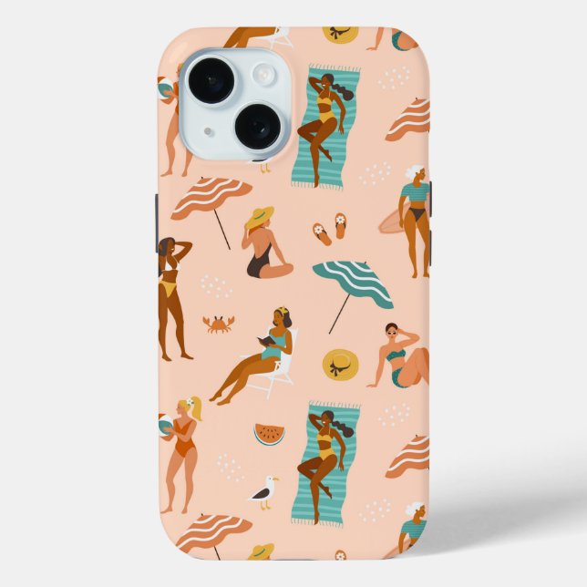 Beach Sunbathers Pattern Case-Mate iPhone Case (Back)