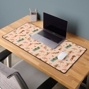 Beach Sunbathers Pattern Desk Mat
