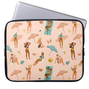 Beach Sunbathers Pattern Laptop Sleeve