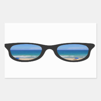 Beach Sunglasses Rectangular Sticker