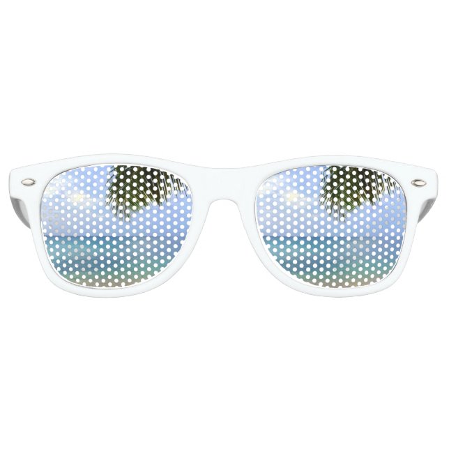 Beach Sunglasses | Watercolor Ombre Retro Shades (Front)