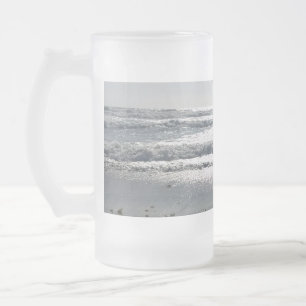 Beach Sunrise Frosted Glass Beer Mug