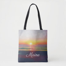 Beach Sunrise Maine Customizable Tote