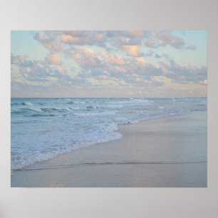 Beach Sunrise Over Calm Water Artistic Art Poster