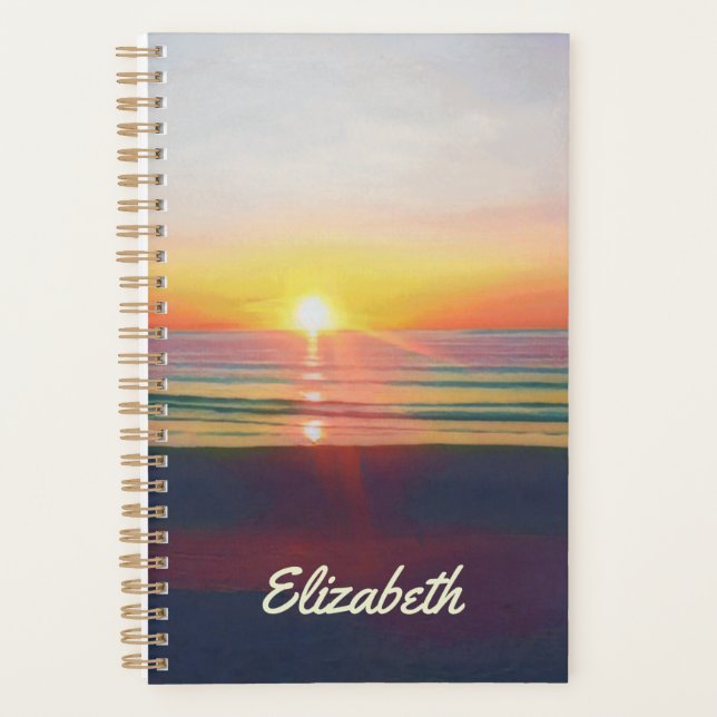 Beach Sunrise Personalised Planner (Front)