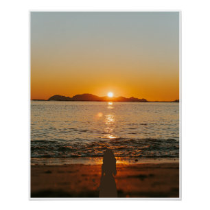 Beach Sunrise Sunset Ocean Waves Poster