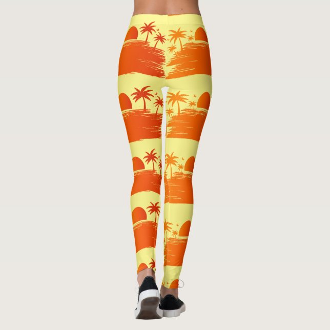 Beach Sunrise Sunset Thunder_Cove Leggings (Back)