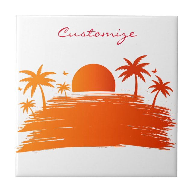 Beach Sunrise Sunset Thunder_Cove Tile (Front)