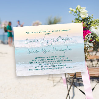 Beach Sunrise Wedding Invitation Template