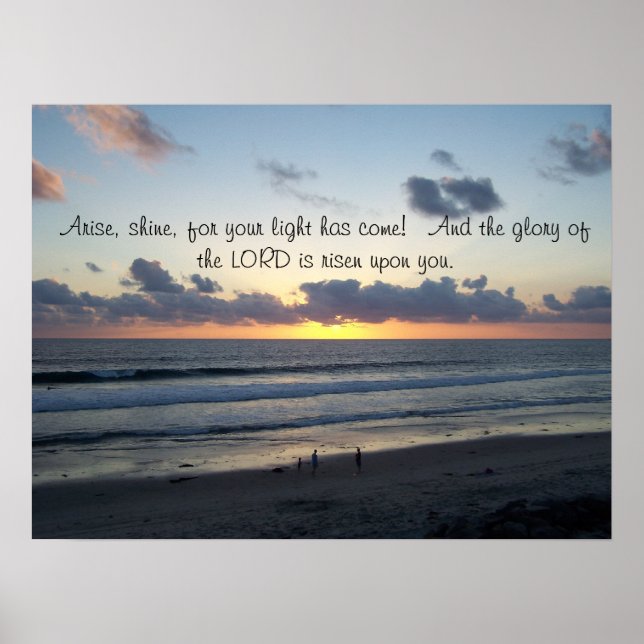 Beach Sunset Arise Isaiah 60:1 Print (Front)