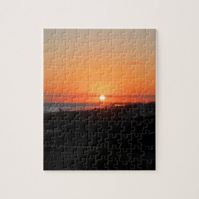 Beach Sunset at Holden Beach NC Jigsaw Puzzle (Vertical)