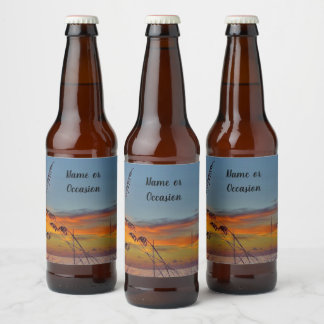 Beach Sunset Beer Label