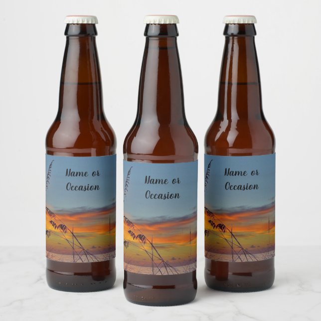 Beach Sunset Beer Label (Bottles)