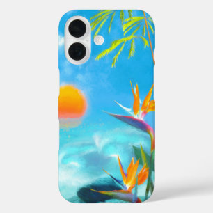 BEACH SUNSET Birds of Paradise iPhone 16 Case