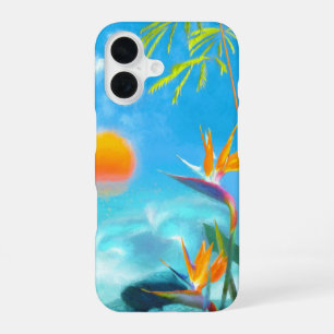 BEACH SUNSET Birds of Paradise iPhone 16 Case