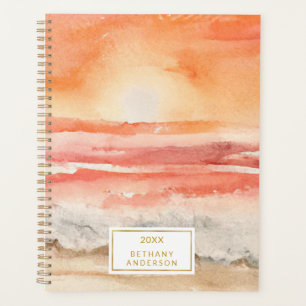 Beach Sunset Boho Watercolor Planner