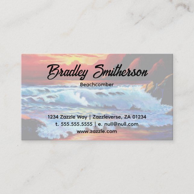 Beach Sunset Business Card (Front)