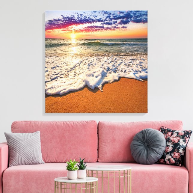 Beach Sunset Canvas Print (Insitu(LivingRoom))