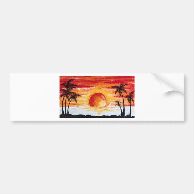 Beach Sunset Custom Personalise DIY Project Home Bumper Sticker (Front)
