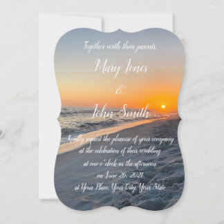 Beach Sunset Customisable Wedding Invitation