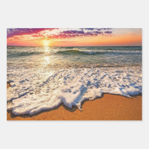 Beach Sunset Decoupage Wrapping Paper Sheet