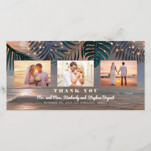Beach Sunset Destination Wedding Thank You Card